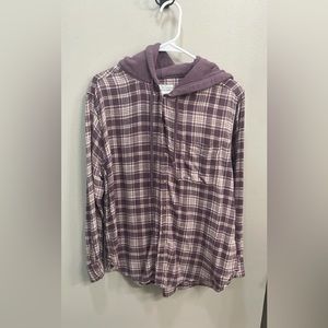 American Eagle hooded flannel